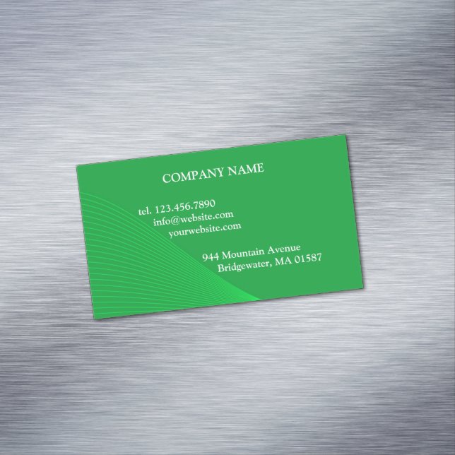 Carte De Visite Magnétique Lignes courbes vertes (In Situ)