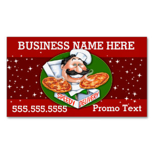 Carte De Visite Magnétique Livraison de pizza Pizzeria Restaurant Promo