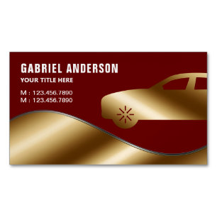 Carte De Visite Magnétique Location de voiture de luxe avec chauffeur Or Roug