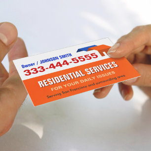 Carte De Visite Magnétique Logement d'urgence et services résidentiels