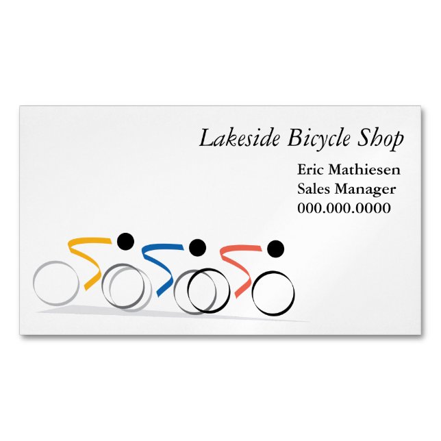 Carte De Visite Magnétique Logo de course à vélo (devant)