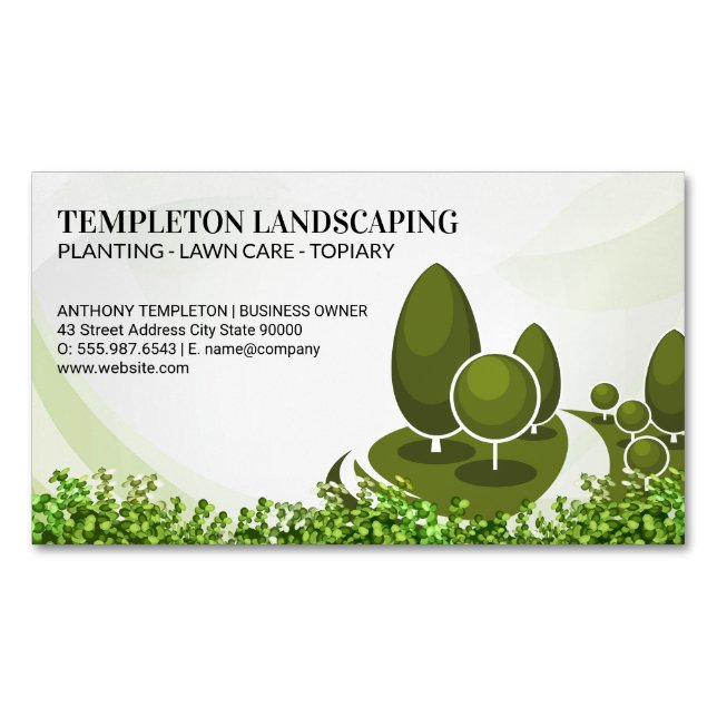 Carte De Visite Magnétique Logo de l'arbre | Poissons | Jardinage (devant)