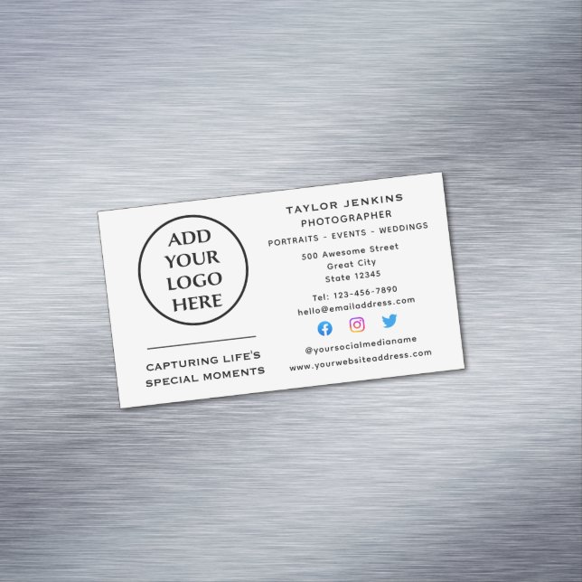 Carte De Visite Magnétique Logo de l'entreprise professionnelle Médias sociau (In Situ)