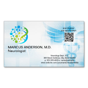 Carte De Visite Magnétique Logo de neurologie   Arrière - plan Médicale