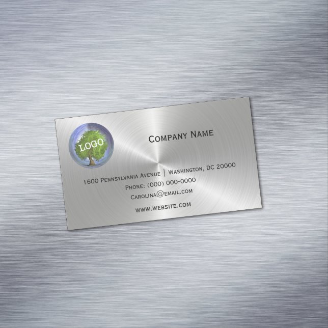 Carte De Visite Magnétique Logo d'entreprise promotionnel Argent (In Situ)