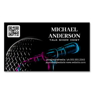 Carte De Visite Magnétique Logo du microphone Podcast Vlogger