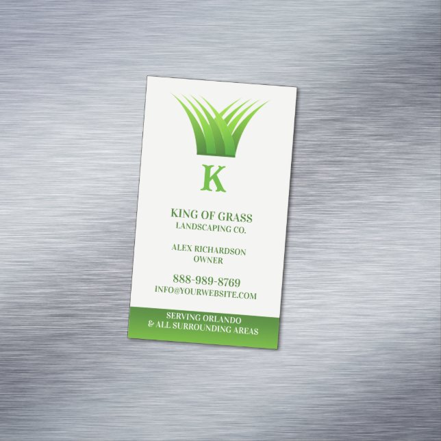 Carte De Visite Magnétique Logo en laiton pour l'entretien de la pelouse (In Situ)