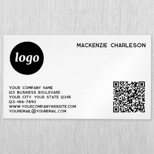 Carte De Visite Magnétique Logo et code QR simples