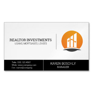 Carte De Visite Magnétique Logo Finance   Investisseur immobilier