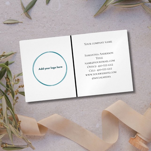 Carte De Visite Magnétique Logo noir blanc minimaliste professionnel (Logo Business Card Minimalist Black White, Business Card Magnet with Logo)