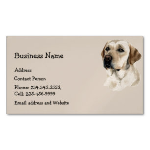 Carte De Visite Magnétique Logo personnalisé Golden Labrador Chien animal ani