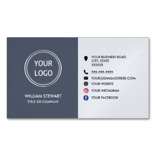 Carte De Visite Magnétique Logo professionnel Site de médias sociaux tendance
