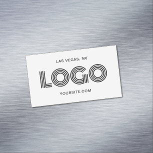 Carte De Visite Magnétique Logo Rectangulaire Noir Moderne Promotionnel