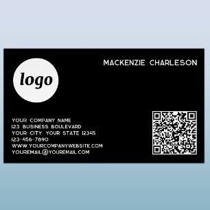 Carte De Visite Magnétique Logo simple et code QR