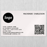 Logo simple et code QR rose poudré