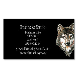 Carte De Visite Magnétique Loup gris Faune Nature Animal Custom Business C