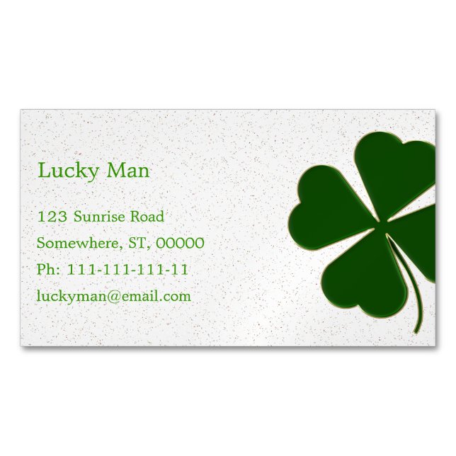Carte De Visite Magnétique Lucky Clover | Floral (devant)