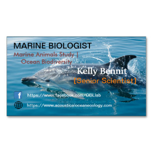 Carte De Visite Magnétique Lumière Blue Ocean classique Marine Life Study