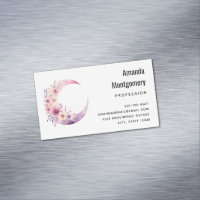 Lune rose Croissant avec de jolies fleurs
