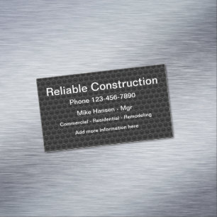 Carte De Visite Magnétique Magazine d'affaires de construction