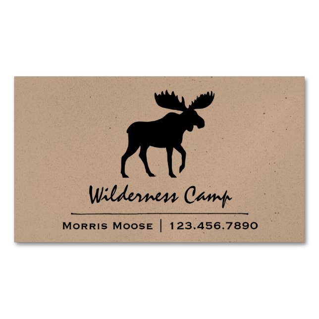 Carte De Visite Magnétique Marche Moose Silhouette | Animaux sauvages (devant)