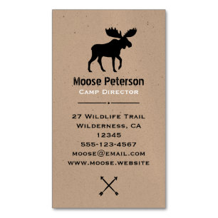 Carte De Visite Magnétique Marche Moose Silhouette   Animaux sauvages