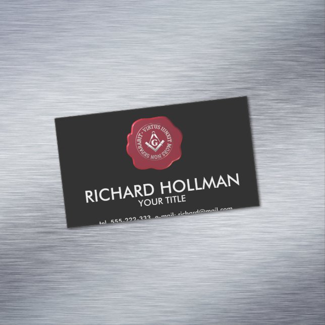 Carte De Visite Magnétique Masonic sceau de cire (In Situ)