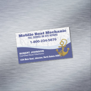 Carte De Visite Magnétique Mécanique de bateau mobile