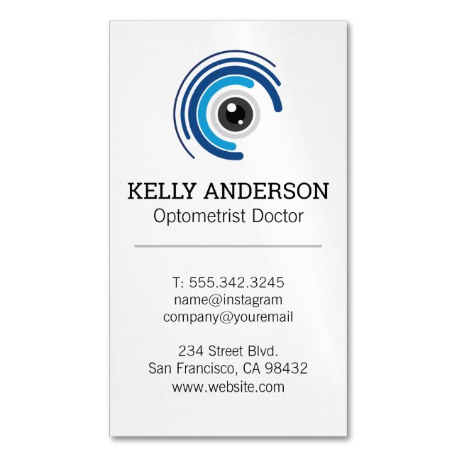 Carte De Visite Magnétique Médecin de famille | Pratique MD | Logo d'optométr (devant Vertical)