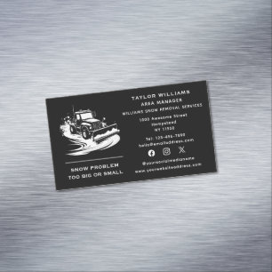 Carte De Visite Magnétique Médias sociaux Services d'enlèvement de neige Snow