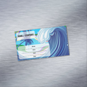 Carte De Visite Magnétique Mer Océan Grande Vague Eau