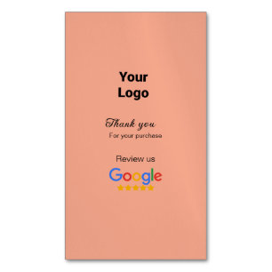 Carte De Visite Magnétique Merci pour commander Google avis ajouter logo site