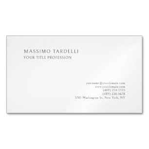 Carte De Visite Magnétique Minimaliste Classique Simple Professionnel
