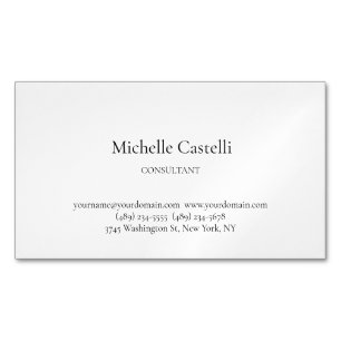 Carte De Visite Magnétique Minimaliste Professionnel Unique Classique Personn