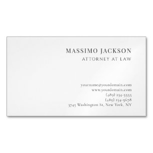 Carte De Visite Magnétique Minimaliste Simple Moderne Simple Noir & Blanc
