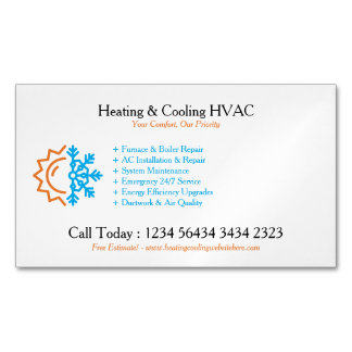 Carte De Visite Magnétique Modern White Heating & Cooling