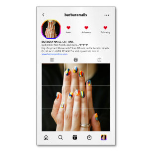 Carte De Visite Magnétique Moderne Nails Beauté Salon Instagram Nail Artiste