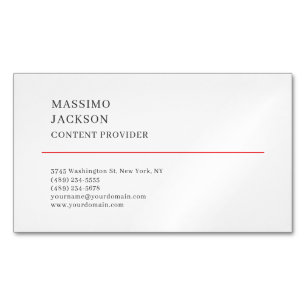 Carte De Visite Magnétique Moderne Simple Élégant Noir Blanc Minimaliste