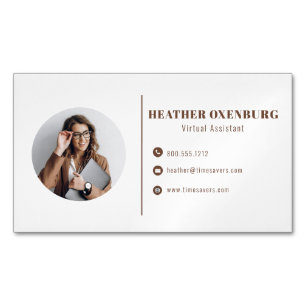 Carte De Visite Magnétique Moderne Simple Minimaliste QR Code Social Médias