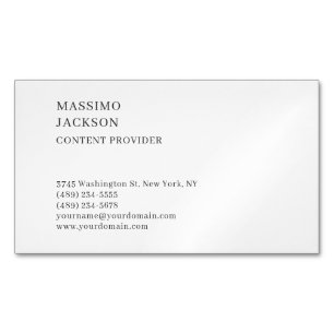 Carte De Visite Magnétique Moderne Simple Uni Noir Blanc Minimaliste