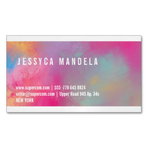 Carte De Visite Magnétique Moderne Styliste couleurs en poudre pastel