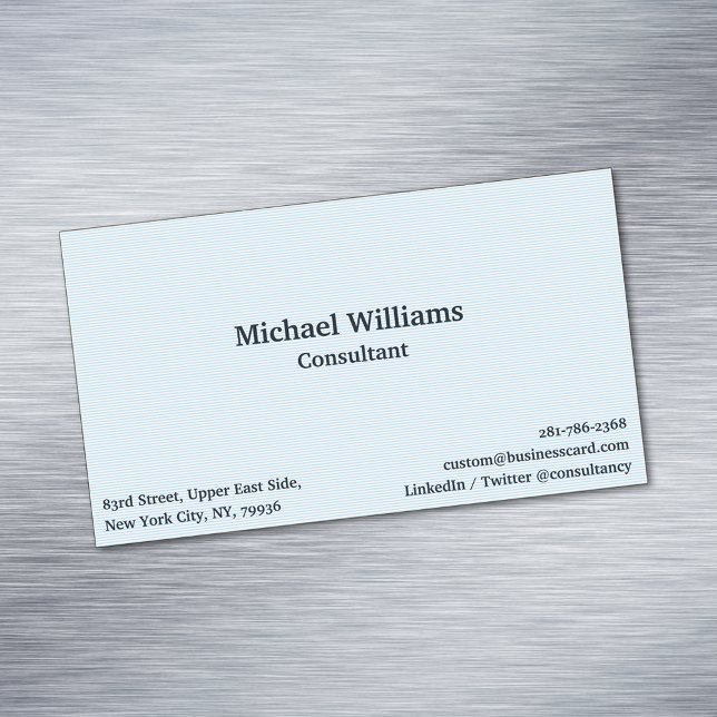 Carte De Visite Magnétique Moderne tendance Blue Lines Élégant Professionnel (Modern Trendy Blue Lines Elegant Professional Business Card Magnet)