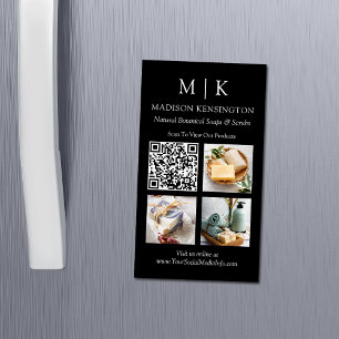Carte De Visite Magnétique Monogramme ou ajout de logo QR Code 3 Photo