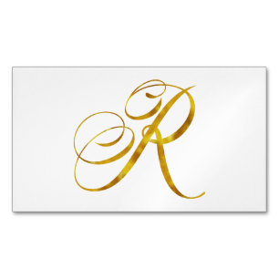 Carte De Visite Magnétique Monogramme personnalisé R Faux Monogrammes Gold Fo
