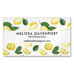 Carte De Visite Magnétique Motif de fruits aux citrons jaunes