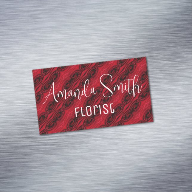 Carte De Visite Magnétique motif de roses rouges (In Situ)