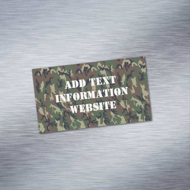 Carte De Visite Magnétique Motif du camouflage vert militaire (In Situ)