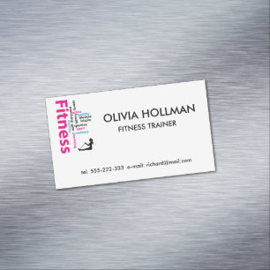 Carte De Visite Magnétique Mots fitness