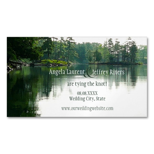 Carte De Visite Magnétique Mountain Lake enregistrer l'aimant de date (devant)
