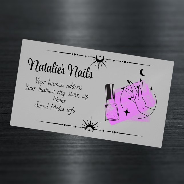 Carte de visite magnétique Nail Tech (Créateur téléchargé)